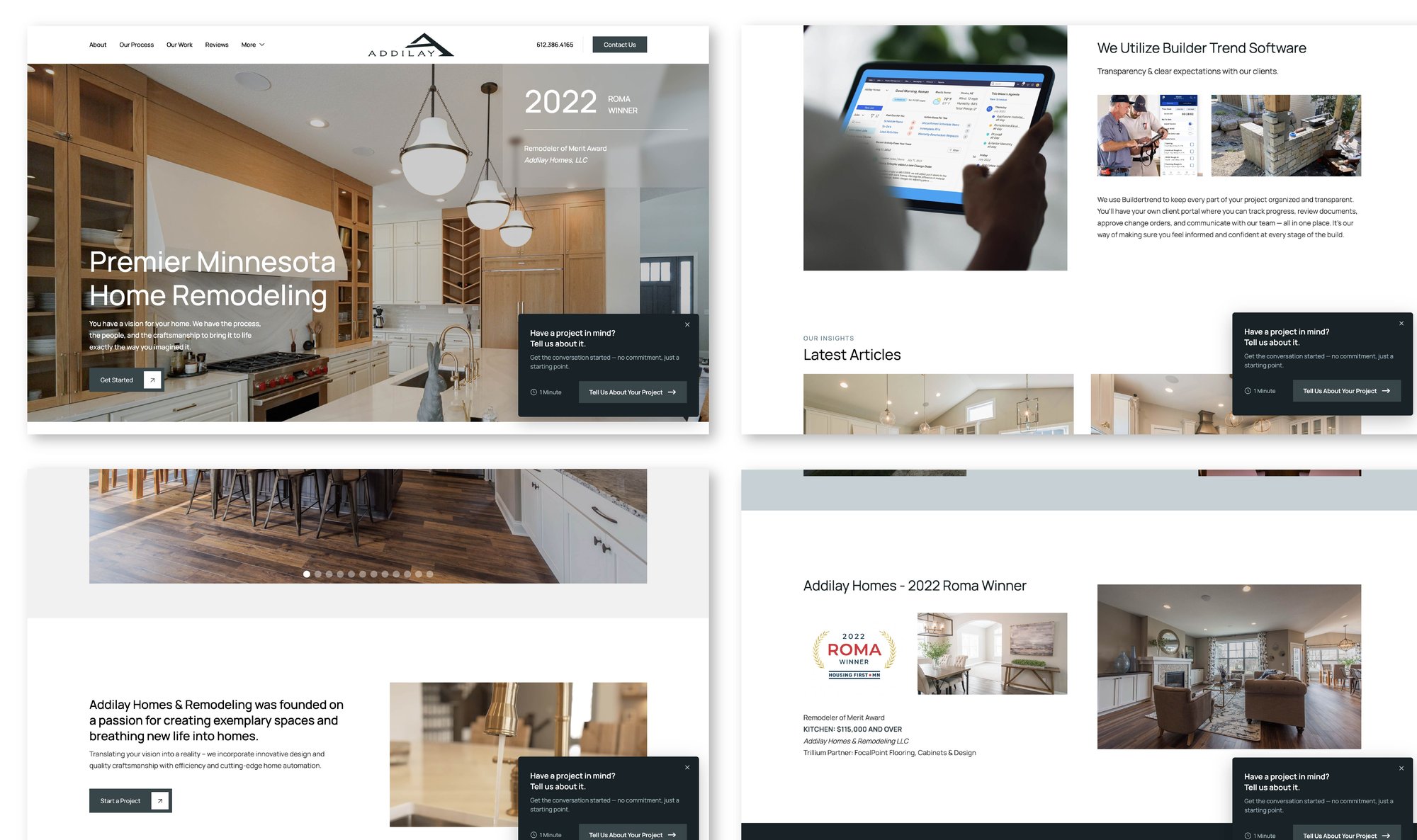 Addilay Homes custom Webflow website
